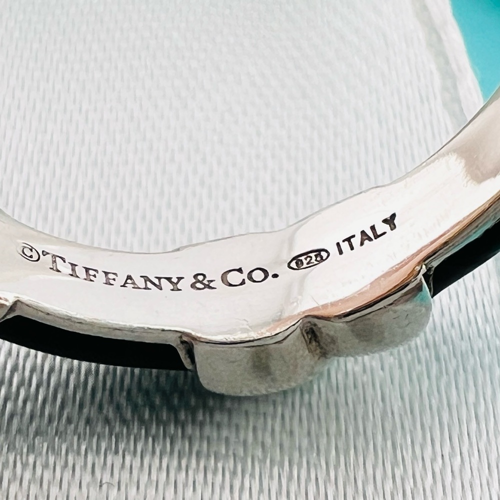 Tiffany Black Enamel X Ring - Picture 4 of 5